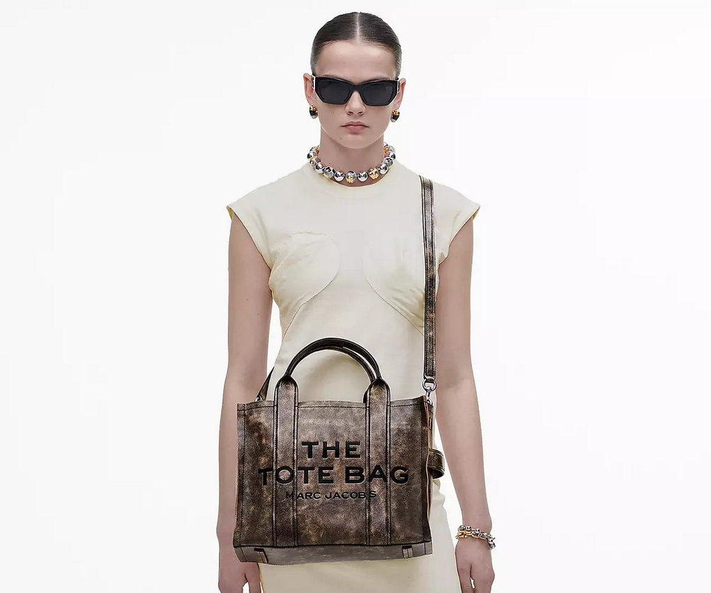 The Distressed Leather Medium Tote Bag