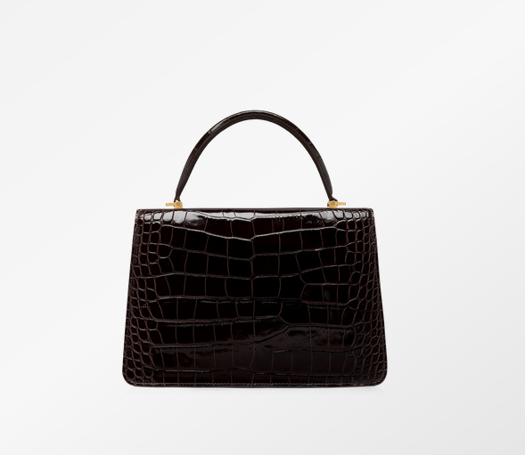 SHINY STAMPED CROCODILE LEATHER WHITNEY MEDIUM TOP HANDLE