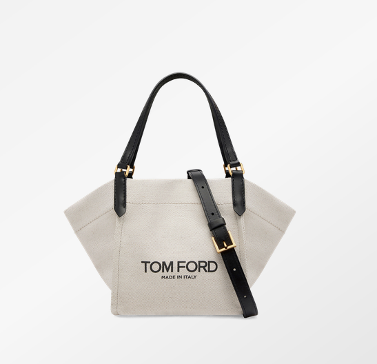 COTTON CANVAS AND SMOOTH LEATHER AMALFI SMALL TOTE