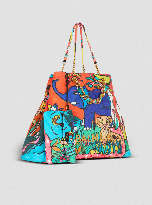 Disney x Balmain: The Lion King - 1945 Soft XXL tote bag with Enfant Précoce print