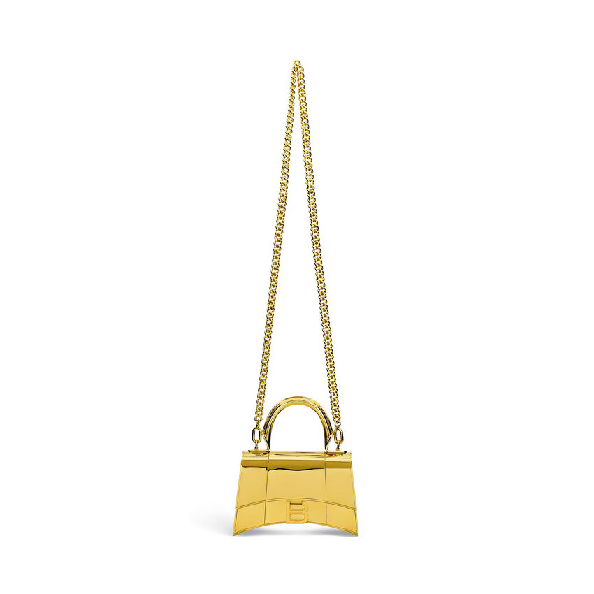 Women's Hourglass Metal Xs Handbag in Gold