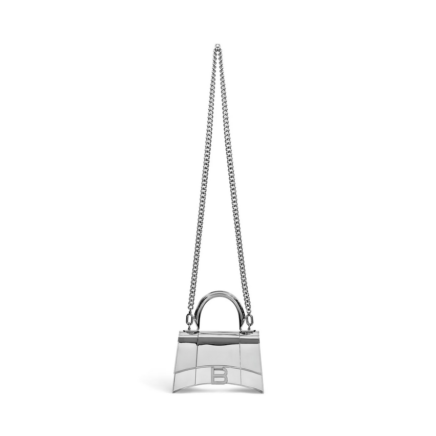 Women's Hourglass Metal Xs Handbag in Silver